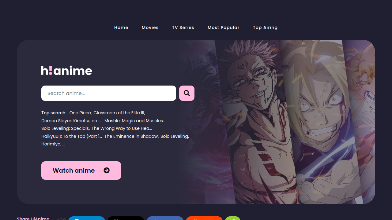 Screenshot of the site AniWatch.to