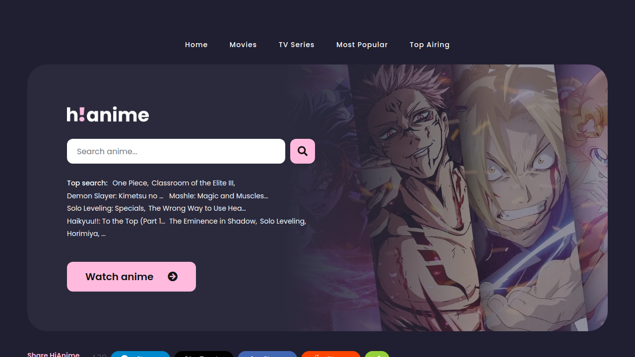 Screenshot of the site HiAnime.to