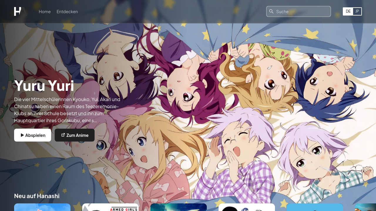 Screenshot of the site Hanashi