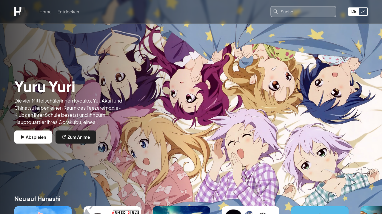 Screenshot of the site AniSenpai