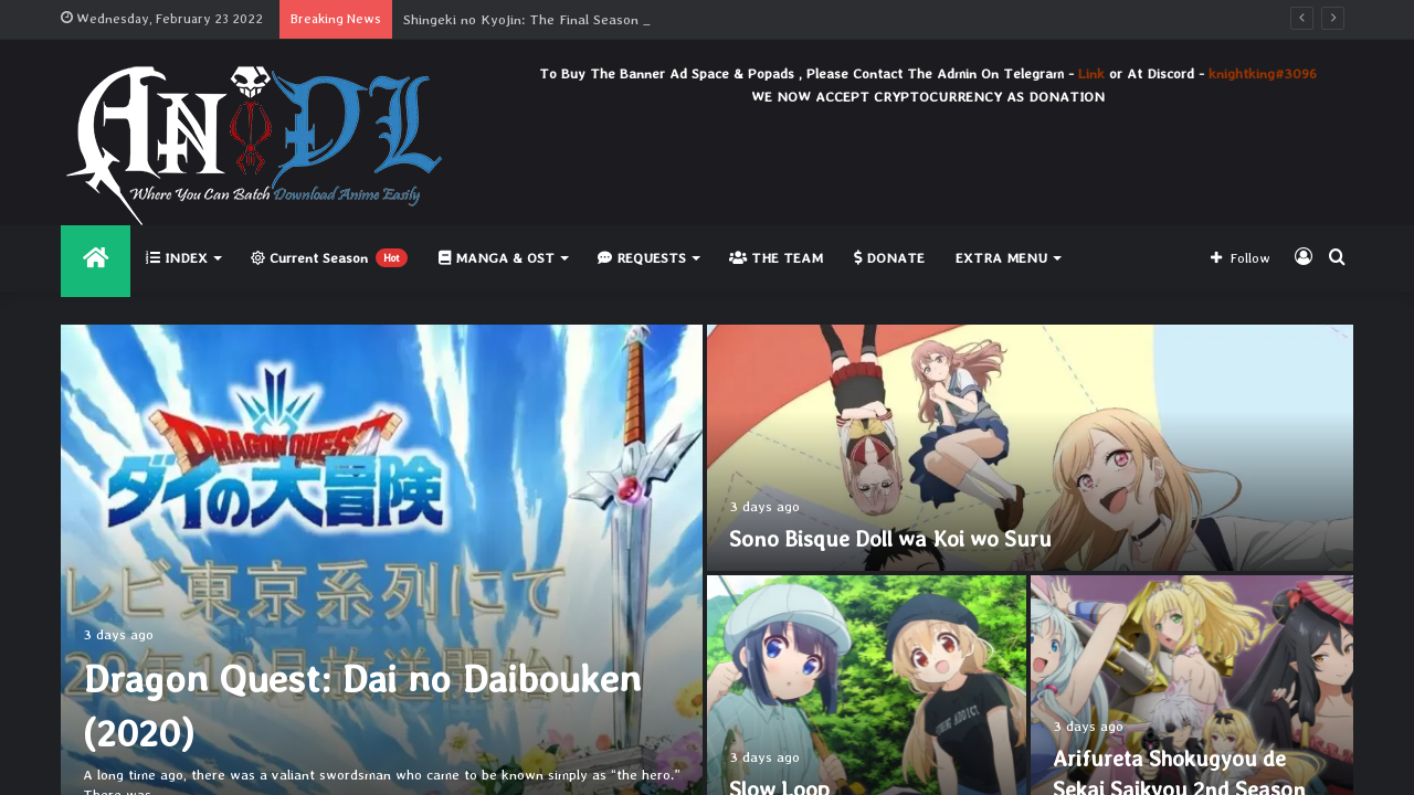 Screenshot of the site AniDL
