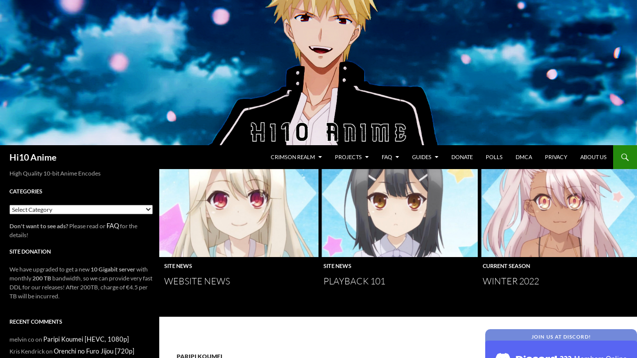 Screenshot of the site Hi10Anime