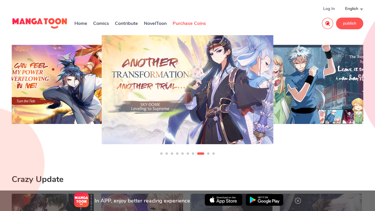 Screenshot of the site MangaToon
