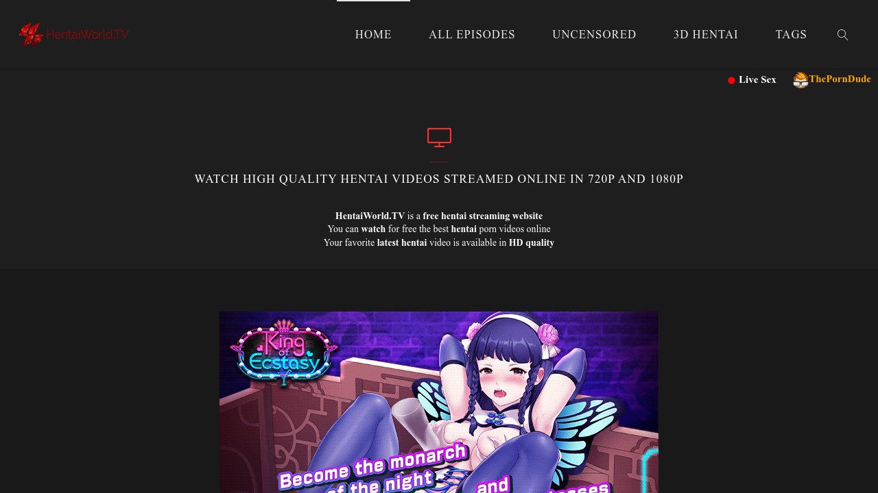 Screenshot of the site HentaiWorld.tv