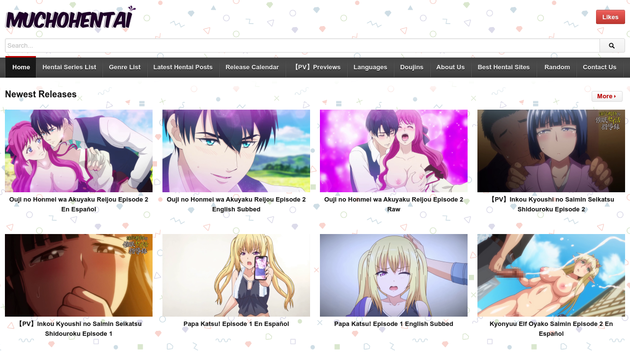 Screenshot of the site MuchoHentai