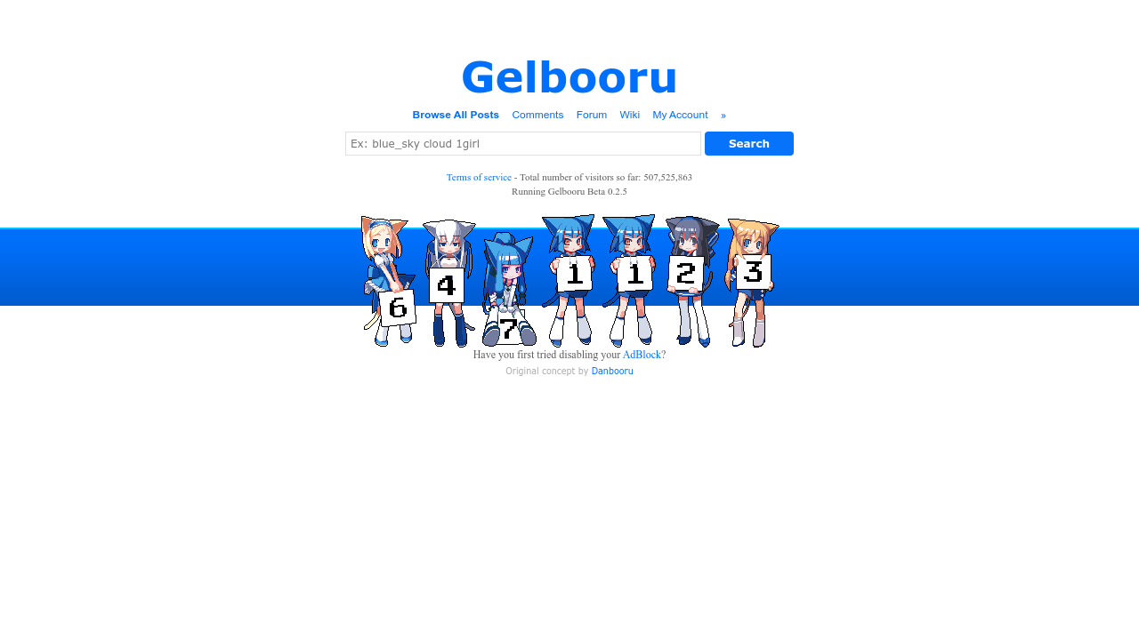 Screenshot of the site Gelbooru