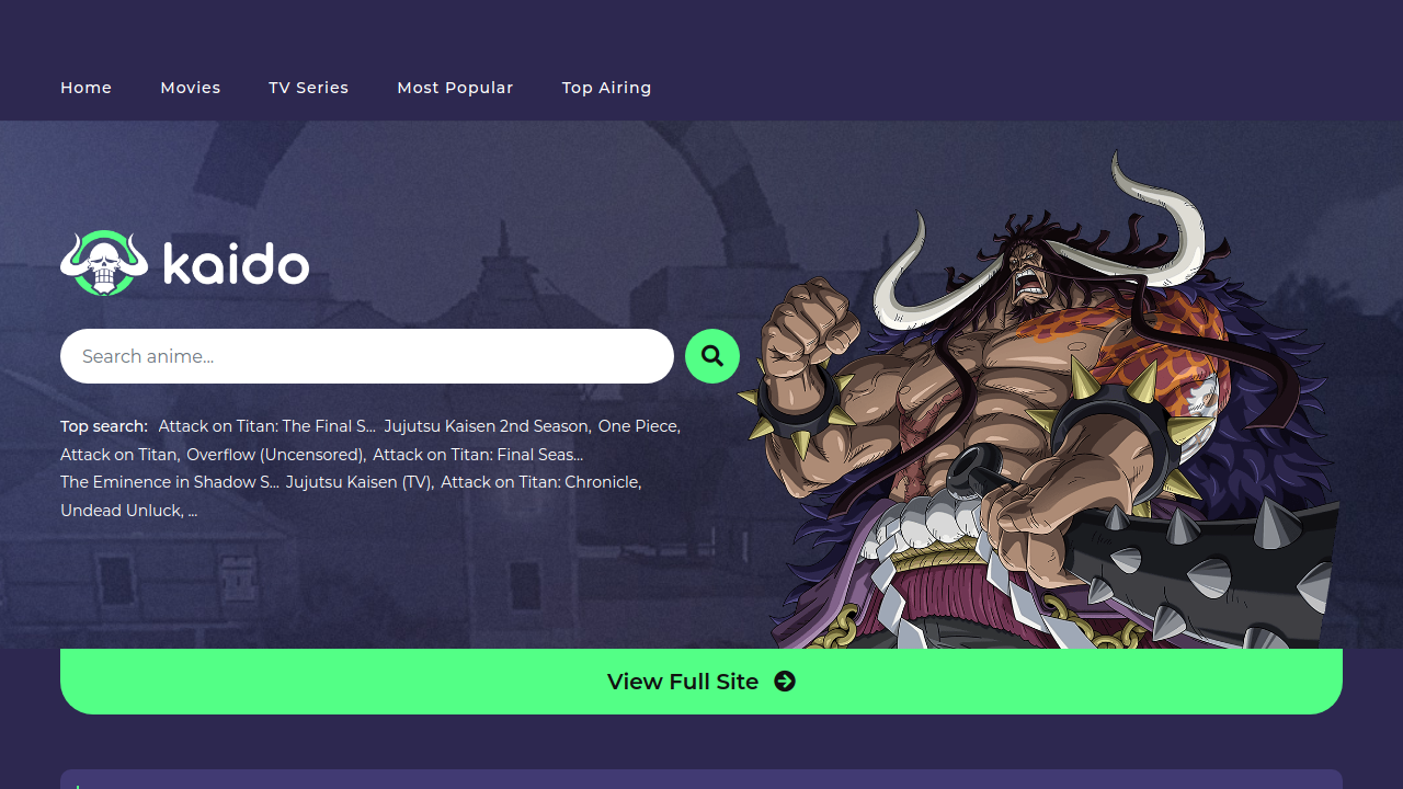 Screenshot of the site Kaido