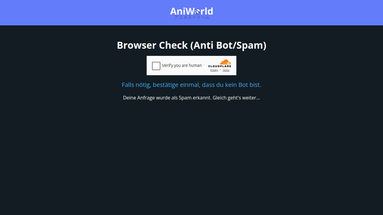 Screenshot of the site Aniworld