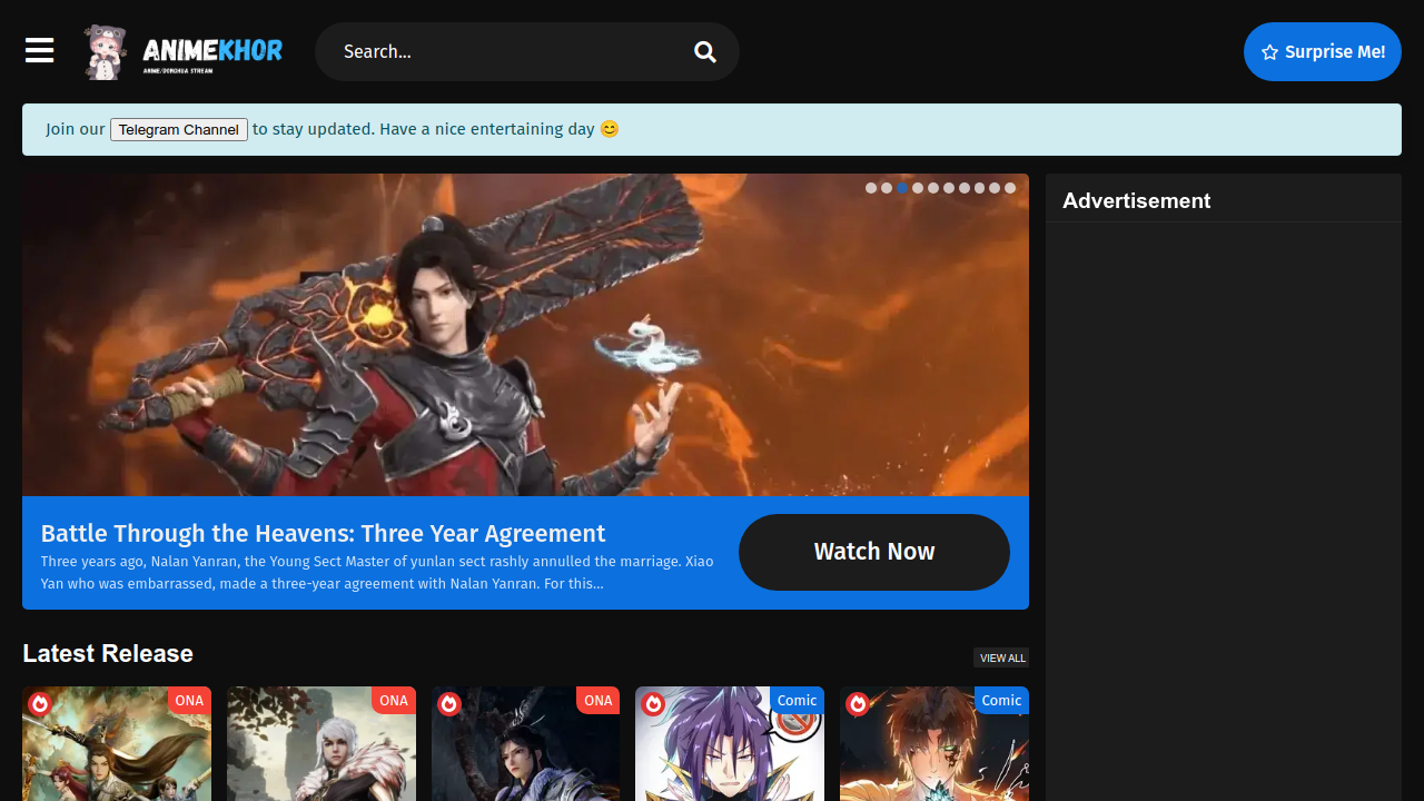 Screenshot of the site AnimeKhor