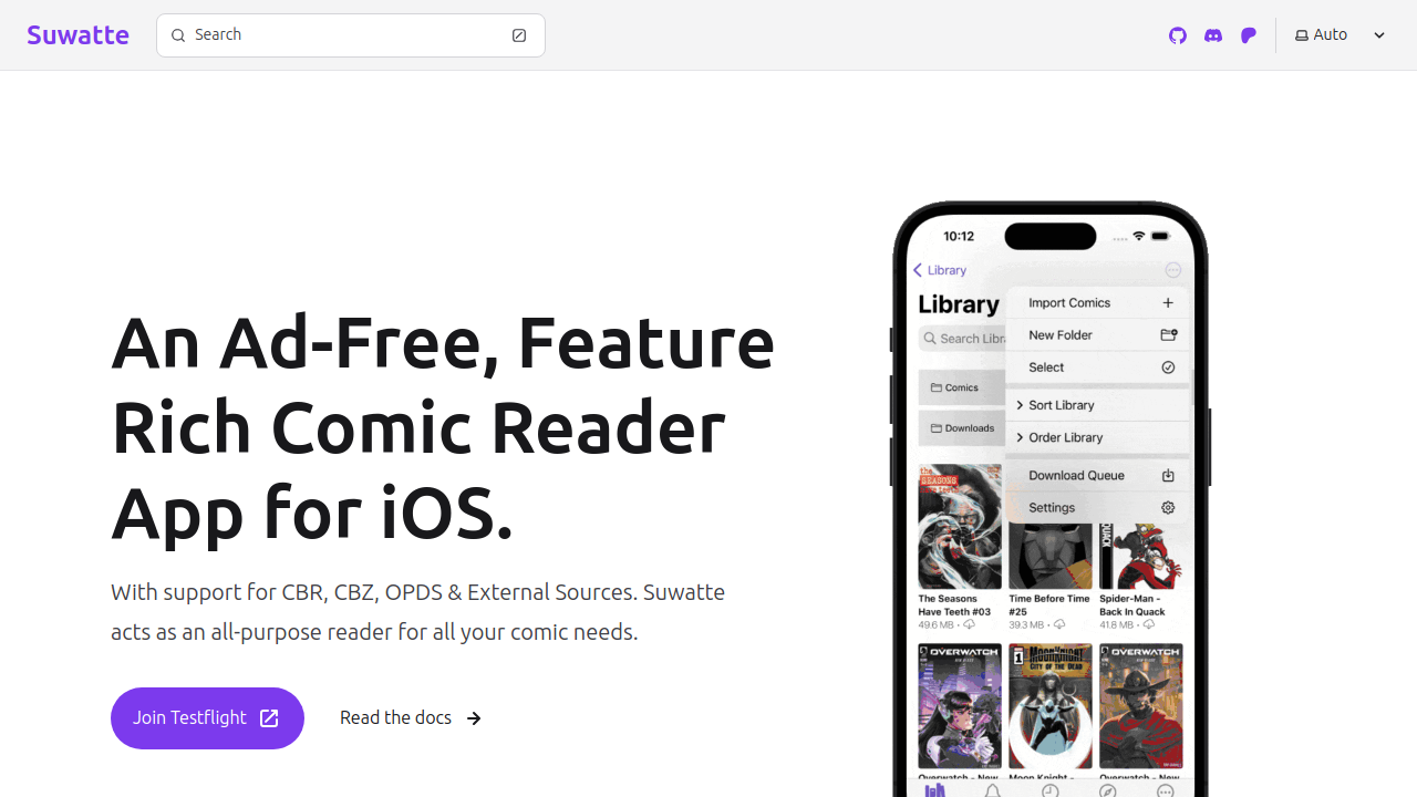 Screenshot of the site Suwatte iOS