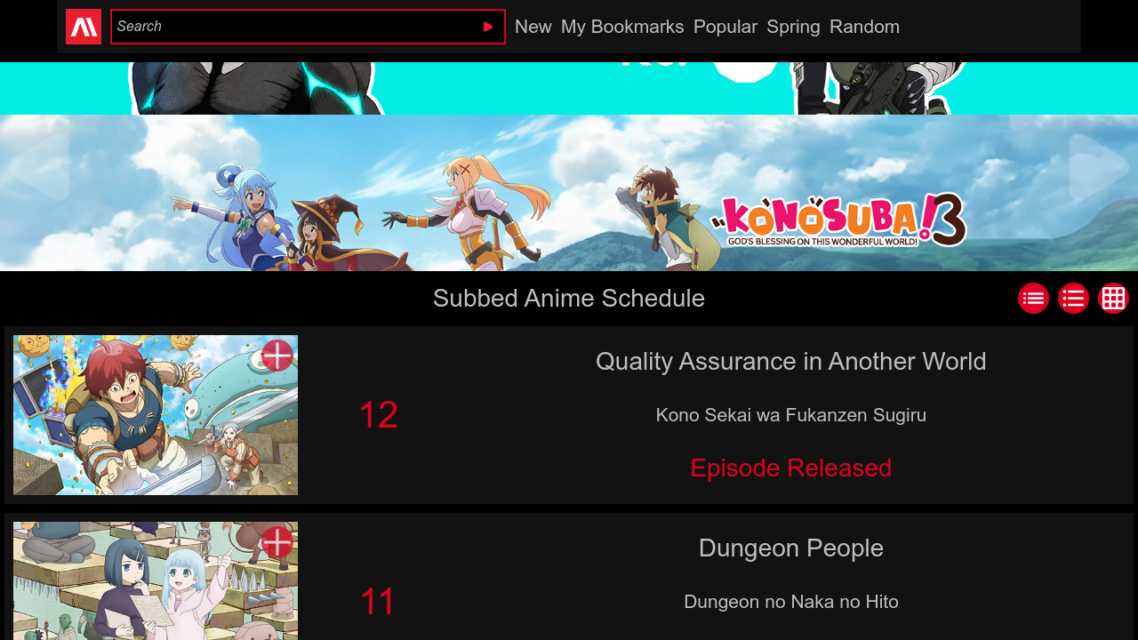 Screenshot of the site AnimeHeaven