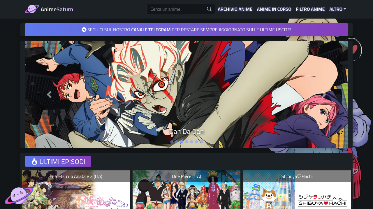 Screenshot of the site AnimeSaturn